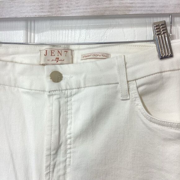 Jen 7 7 For All Mankind Straight Crop & Roll White Jeans Size 18 NWT - Picture 5 of 14